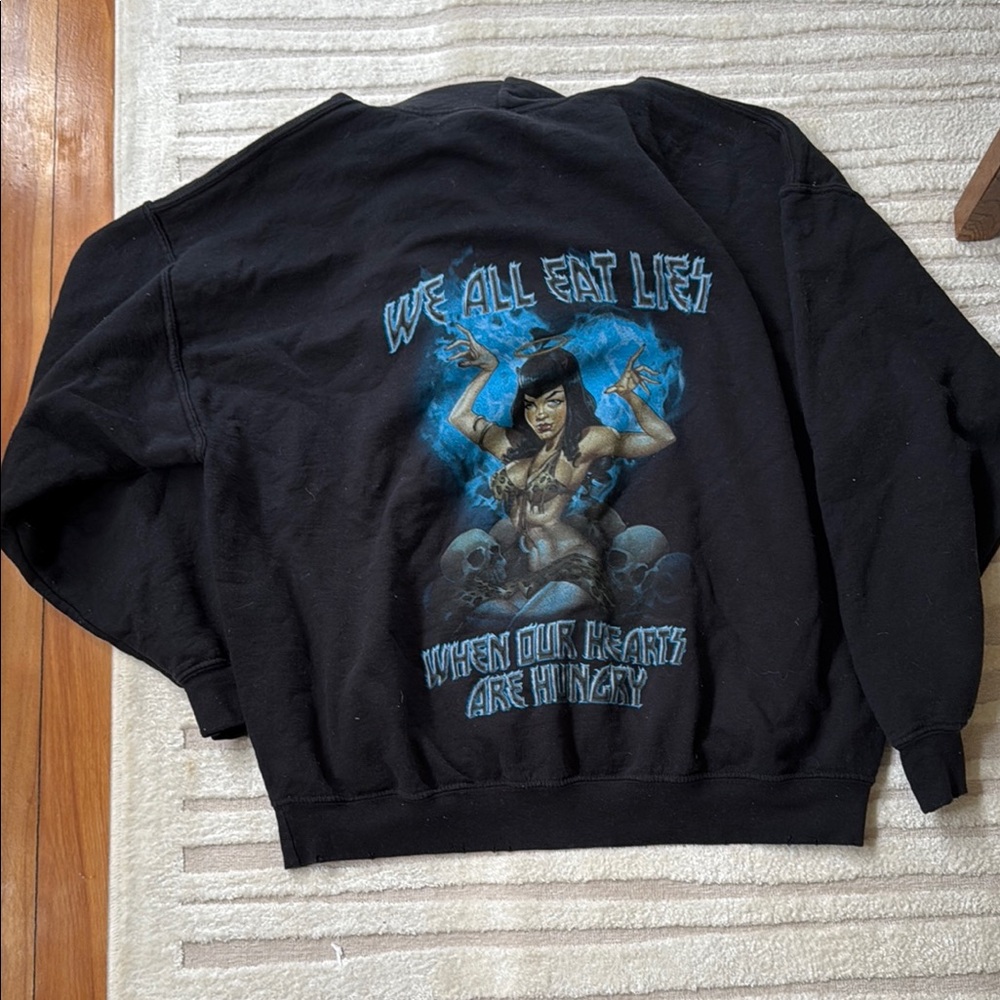Boys Lie Black Graphic Sweatshirt